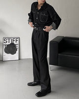 ECTフェイクデニムワイドパンツ / ECT Fake Denim Wide Pants (Set - Up / 1 color)
