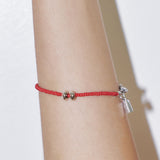 SILVER DONUT BRACELET RED