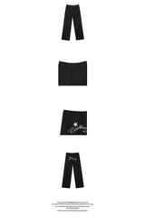 LETTERING CHINO PANTS - BLACK
