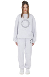 [ISS003-2] CIRCLE GLITTER LOGO SWEATSHIRTS GRAY