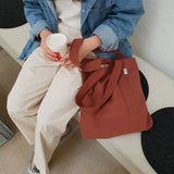 Twill simple line bag - brick