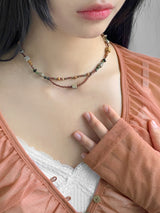 Scal Vintage Layered Beads Jewelry Necklace