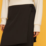スカートレイヤードパンツ / SKIRT LAYERED PANTS_CHARCOAL
