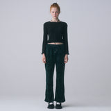 VELOUR BANDING PANTS, BLUE