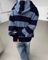 Striped Oversized Warmer Hooded Knitwear (3 colors)