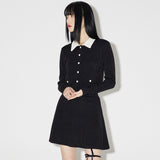 Haley Collar Knit Cardigan [BLACK] (6638363050102)