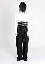 Raw Edge Elastic Pants