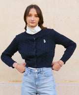 クロップニットカーディガン/RCH crop knit cardigan navy