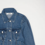ピンタックミッドブルーデニムジャケット/WORN PINTUCK MID BLUE DENIM JACKET [6076]