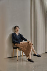 Vボタンカーディガン/V BUTTON CARDIGAN_SMOKE