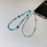 クリアホワイトハートミークリスタルフォンストラップ / Clear White Heart Me Crystal Phone Strap