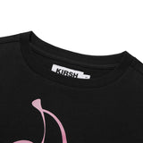 ビッグチェリーホットフィックスポイントクロップTシャツ / BIG CHERRY HOTFIX POINT CROP T-SHIRT [BLACK]