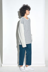 KNIT X TERRY COMBINATION POCKET TEE (Gray) / コンビネーションポケットTシャツ