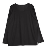 No.9332 loose peach Uneck T (4color) (6677858353270)