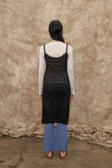 [22S] MESH ARGYLE KNIT ONE PIECE
