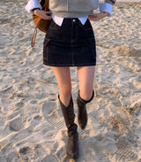 [Bellide made/2 size/Included Underpants] Saltie Non-fade Pocket Cargo Raw Denim Skirt