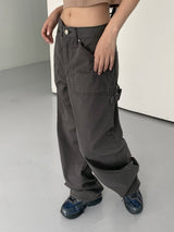 ミルカンサマーファブリックカーペンターポケットロングコットンパンツ / Milcan Summer Fabric Carpenter Pocket Long Cotton Pants