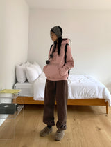[Brushed lining] レスティンオーバーフィットフーディドTシャツ