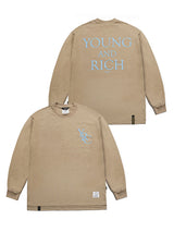 ヤング&リッチオーバーサイズロングスリーブTシャツ/22 YOUNG&RICH OVERSIZED LONG SLEEVES T-SHIRTS WHITE MELANGE / BEIGE