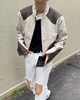 トレジャークロップドレーシングレザージャケット / OA Treasure Cropped Racing Leather Jacket (2 colors)