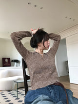 Haisley collar v-neck Knit