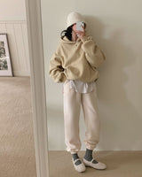 [Bellide made/fleece-lined wool] Berrygood fleece-lined wool embroidery hoodie