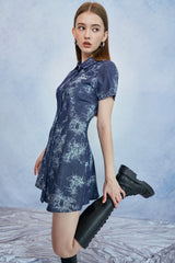 HIDE Tie Dye Denim Dress (Blue) (6570969596022)