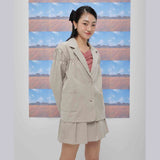 Kairo shirring jacket (beige) (6684260106358)
