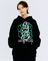 スプレーラビットフーディ/SPRAY RABBIT HOODIE-BLACK