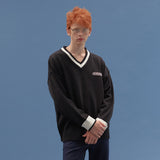 BASIC V NECK  KNIT SWEATER_BLACK (6610795430006)