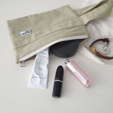 Oxford simple line strap pouch - beige