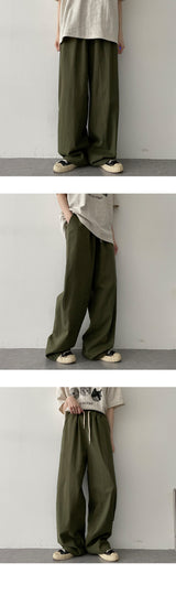 バイオウォッシュドコットンベンダブルワイドパンツ / Bio-washed cotton bendable wide pants