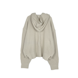 ウォームフーデッドニットジップアップ/Warm hooded knit zip-up