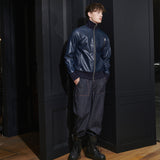 [UNISEX] ROY FAUX LEATHER JUMPER, NAVY (6626804367478)