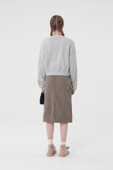 ウィティーバニークロップ丈スウェットシャツ／WITTY BUNNY CROP SWEATSHIRT [MELANGE GRAY]