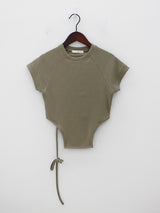 レグランストリングクロップTシャツ / Reglan String Crop T-shirt (4color)