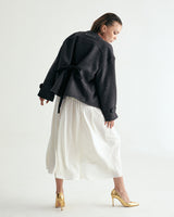 W.BYRDEYE WOOL BELTED CROPPED COAT - DARK GRAY (6636057788534)
