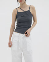 クロスアンバランススリーブレス / Cross unbalanced sleeveless (3color)