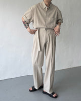 リネンショートスリーブボックスシャツ / ECT linen short-sleeved box shirt (4 colors)
