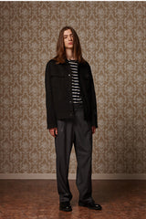 Suede wide pocket jacket - Black (4622119239798)