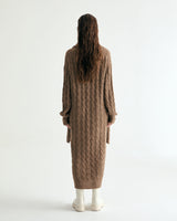 ALPACA CABLE KNIT MUFFLER & ONEPIECE SET - COCOA (6635997102198)