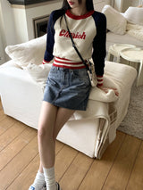 ツカダメージブラシウォッシングミニデニムスカート/Tsuka Damage Brush Washing Mini Denim Skirt