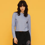 ツートーンロングスリーブTシャツ / TWO TONE LONG SLEEVE TEE_PURPLE