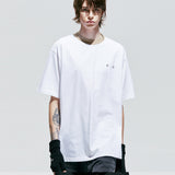 リブボールドネックピアストTシャツ / rib bold neck pierced t-shirt white