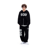 939 LOGO HOOD ZIP-UP (BLACK) (6610809454710)