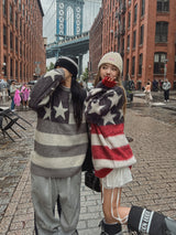 (UNISEX) ダンボ星条旗モヘアオーバーニット