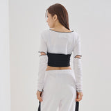 アンフットスリットクロップTシャツ/Unfooted Slit Crop Tee(9189)
