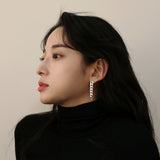 SILVER BOLD CHAIN DROP EARRING (6680831426678)