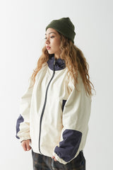 ウィンドブレーカーフーデッドリバーシブルジャケット/BSR2223FWJK036 TWAN WINDBREAKER HOODED REVERSIBLE JACKET CREAM/BLACK
