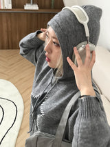 ウィッシュフルステッチニットフード